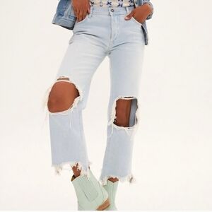 Free People We the Free Maggie Mid-Rise Straight Leg Jean Size 27